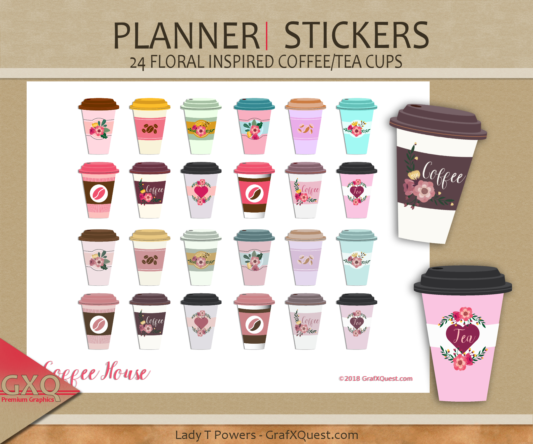 Coffee Shop Personal Planner Kit